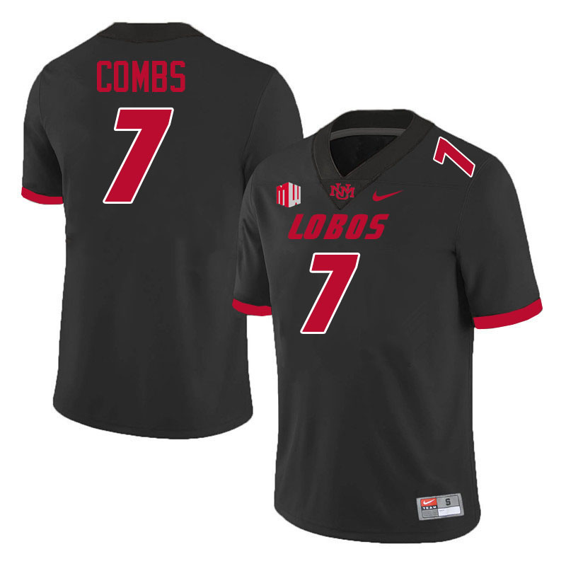 Tavian Combs UNM Lobos Jersey,New Mexico Lobos Football Jersey,Uniforms-Black
